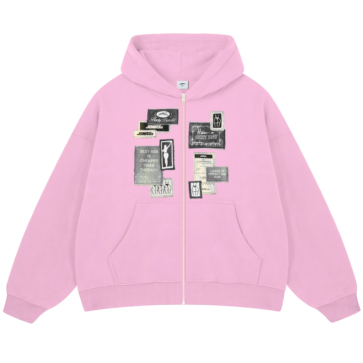 Hoodie Art Patch Pink